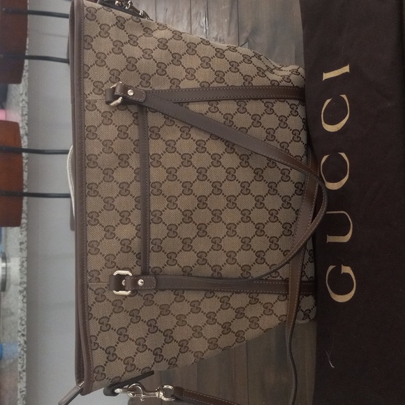 NWOT Authentic Gucci GG Supreme Monogram Medium Joy Tote Crossbody - Picture 4 of 10